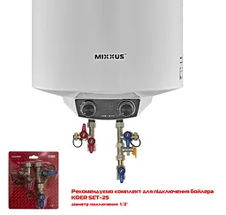 Водонагрівач "Циліндр" Mixxus EWH-08100 Round Dry накопичувальний 100 л сухий тен 2 kW WH0610 - мініатюра 4