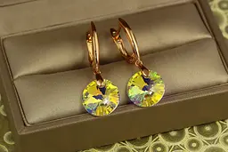 Сережки підвіски Xuping Jewelry Сваровські Балет із жовтими каменями 3,2 см золотисті