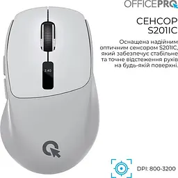 Миша OfficePro Silent Click Wireless Gray (M398G) - мініатюра 4