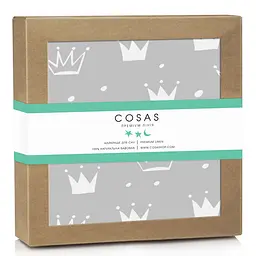 Пелюшка багаторазова Cosas непромокаюча Grey Crown 70х120 см, сіра