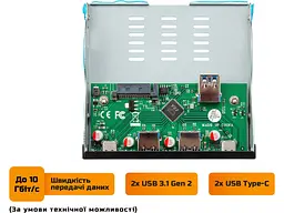 Мультипортовий адаптер Frime ECF-FP2xTA&2xTC.32 - мініатюра 3
