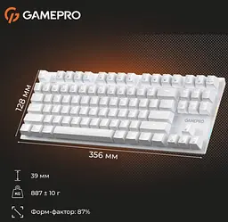 Механічна ігрова клавіатура GamePro MK-124-W USB Hot-Swap Outemu Red Switch White - мініатюра 7