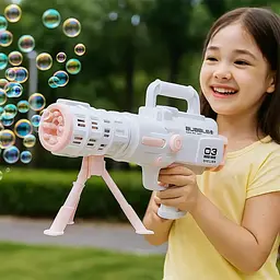 Базука з мильними бульбашками Bazooka Bubble Gun для запуску бульбашок, вулиці, свят і активних ігор - мініатюра 2