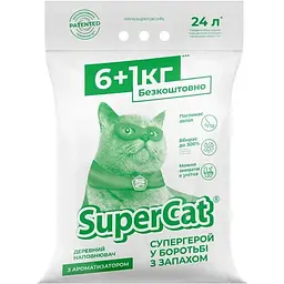 Наповнювач SuperCat з ароматизатором 6+1кг (зелений)
