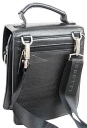 Барсетка чоловіча Giorgio Ferretti EF053 шкіряна 21х16х10 см Чорна - мініатюра 5