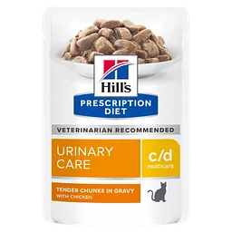 Вологий корм Hill's Prescription Diet c/d для котів, догляд за сечовидільною системою, з куркою, пауч, 85 г