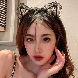 Обруч з котячими вушками Babydoll Універсальний.. Чорний 4503 - мініатюра 8