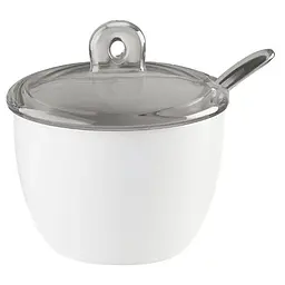 Цукорниця Guzzini (Гуззини) Gocce з ложкою, 12,2х11,7х9,5 см, білий з сірим (27770092)
