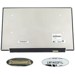 Матриця 14.0" LM140GF1L02 2560х1600, 30pineDP, 300cd/m2 , IPS, кольоропередача: 71%, LED, SLIM без планок та вушок, матова, роз'єм справа внизу для ноутбука