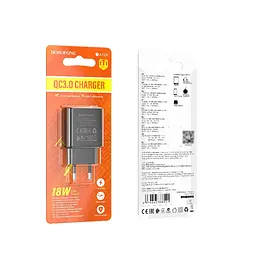 Зарядний пристрій Borofone BA72A USB QC 18W чорний - мініатюра 5