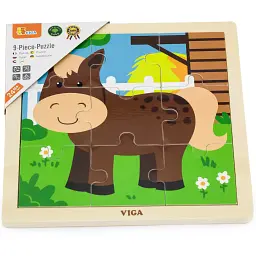 Дерев'яний пазл Viga Toys Коник 9 елементів (51439) - мініатюра 2