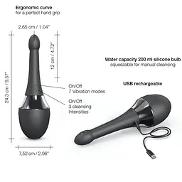 Автоматичний анальний душ з вібрацією Dorcel Douche Mate Pro 200 мл (чорний) - мініатюра 7