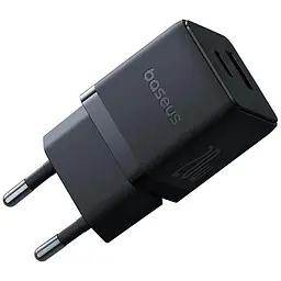 Мережевий зарядний пристрій Baseus Palm Fast Charger C+U 20W EU Cluster чорний