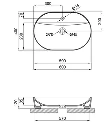Раковина Qtap Scorpio без донного клапана QT142203MBMBN - мініатюра 5