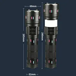 Ліхтар NIGHT VISION FLUORESCENCE XPRO AK178-WHITE LASER LED PM60-TG+COB 8x18650 3.7V, Power Bank, ЗУ Type-C, zoom, 5 фільтрів (47156-178_1489) - мініатюра 9