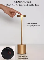 Настільна лампа з акумулятором KLOODI DECO TA-5V UNO CCT GD - мініатюра 2