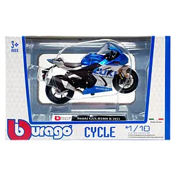 
Дитяча модель Мотоцикла Suzuki GSX-R1000 R 2021 Bburago 18-51030-13 масштаб 1:18
