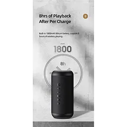 Портативна акустика Usams Portable Outdoor Wireless Speaker YX Series US-YX008 IPX6 10W чорна - мініатюра 8