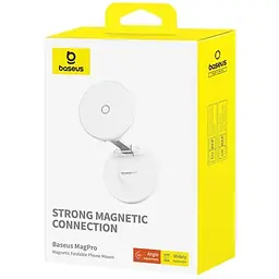 Автотримач магнітний  Baseus Mag Pro Magnetic Foldable для iPhone 12 13 14 15 білий - мініатюра 4