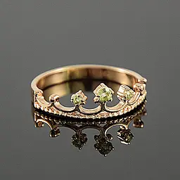Золота каблучка корона 19 K-0018 - мініатюра 7