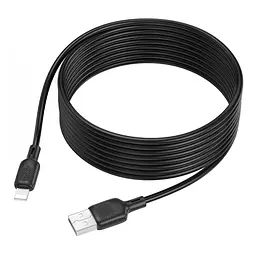 Кабель синхронізації Borofone BX113 Silicone 2.4A USB-A to Lightning 3 м Black (35553_3346715)