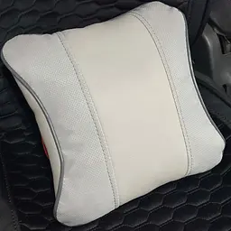 Подушка на підголівник з логотипом Bmw Екошкіра 3D Кольоровий лого Сірий 1 шт - мініатюра 4