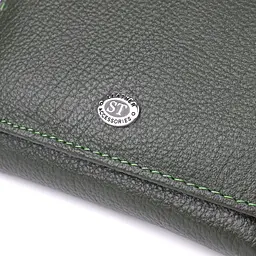 Жіночий гаманець компактного розміру з натуральної шкіри ST Leather 23072 зелений - мініатюра 9