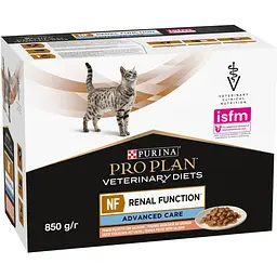 Уцінка. Вологий корм для котів Purina Pro Plan Veterinary Diets NF Renal Function Advanced Care з лососем 850 г (10 шт. x 85 г) (12278452) - мініатюра 3