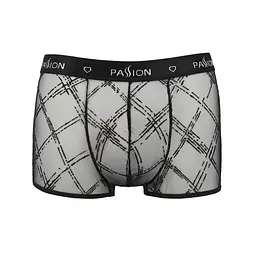 Чоловічі прозорі боксери Passion 032 SHORT JAMES S/M Black, сітка - мініатюра 5