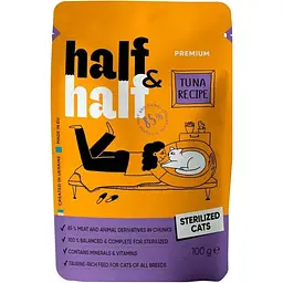 Вологий корм для стерилізованих котів Half & Half шматочки з тунцем 100 г