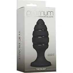 Анальний плаг зі спіральним каналом Doc Johnson Platinum Premium silicone - The Blast - Black - мініатюра 2