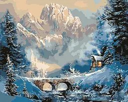 Картина за номерами Зимовий пейзаж ℗ 40*50 см Орігамі LW 3076
