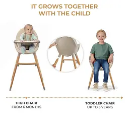 Стільчик для годування 2 в 1 Kinderkraft Fini 2 Beige (KHFINI02BEG0000) - мініатюра 3