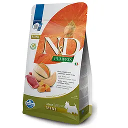 Сухий беззерновий корм Farmina Pumpkin Duck&amp;Cantaloupe Adult Mini для собак дрібних порід, з качкою та динею, 2 кг