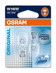 Комплект галогенових ламп OSRAM 921-02B W16W 12V W2,1X9,5 2X10 Blister