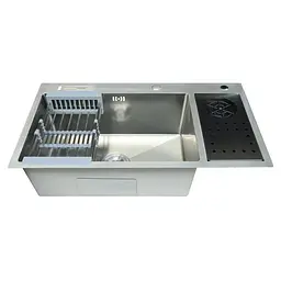Кухонна мийка з нержавіючої сталі Zerix ZH8245-SET-08 Micro Decor Ss Color ZM5593, Нержавіюча сталь