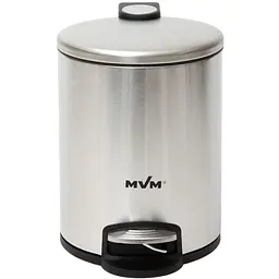 Відро для сміття МVM з кришкою та педаллю 5 л (BIN-16 5L SS) - мініатюра 2