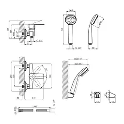Змішувач для душу Kroner KRM Oker - C050 CV019459 Хром - мініатюра 2