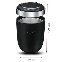 Попільничка автомобільна Ashtray з підсвічуванням Чаша Метал (Натискна Кришка) - мініатюра 2