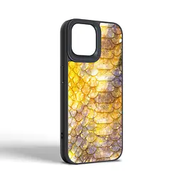 Кожаный чехол для Apple iPhone 14, Harder Nagas, желтый, термополиуретан ТПУ + экокожа с имитацией кожи Наги, панель, защита корпуса, противоударный, микрофибра, рамка вокруг камеры, защита всего корпуса, (ARM76746) - мініатюра 2