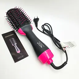 Фен щітка гребінець стайлер для укладання волосся 3в1 One Step Hair Dryer and Styler чорний - мініатюра 6