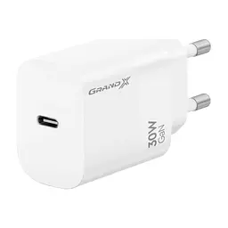 Зарядний пристрій Grand-X GaN USB-C 30W QC3.0 white (CH-390W)