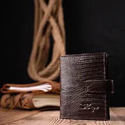 Чоловічий шкіряний гаманець KARYA 9х10.5х2 см acs0023916 - мініатюра 8