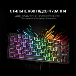 Клавіатура GamePro MK80B Blue Switch RGB USB Black [113542] - мініатюра 7
