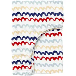 Простирадло Cosas на резинці 90х200х25 wavy lines, червоний (WavyLinesRedBlue_90x200x25)