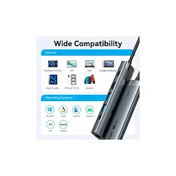Концентратор VENTION USB-C 6-in-1 HDMI + 2xUSB 3.0 + RJ45 + PD 100W (TGNHB) - мініатюра 9