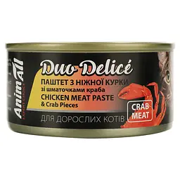 Вологий корм для котів AnimAll Duo Delice паштет з курки зі шматочками краба 80 г - мініатюра 2
