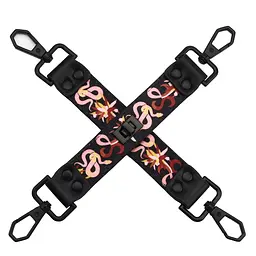БДСМ-набір LOCKINK The Flowering Serpent Bondage Set, чорний, з малюнком у вигляді змій, 7 предметів - мініатюра 6