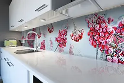 Кухонний фартух вініловий Морозна Калина наклейка ПВХ іній ягоди блакитний 60х300 см Happy Pocket Z180580 - мініатюра 6