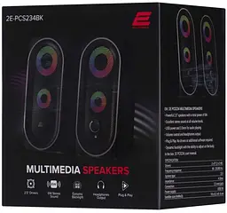 Акустична система 2E 2.0 PCS234 RGB USB Black (2E-PCS234BK) - мініатюра 5